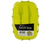 Divided Plastic Lunch Box with Fork Knife Set of 12 Kitchen Dining Portable Food Beverage Wholesale