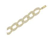 Sterling Silver Gold Plated and micro pave CZ Link Bracelet