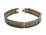 Titanium High Polished Wire Mesh Center Designer Link Bracelet 13mm x 8.5 Inches