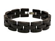 Black Ceramic High Polished Designer Link Men s Bracelet 10mm x 8.5 Inches