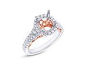 0.60 Ctw 14k Two tone Rose Gold Diamond Semi mount Ring