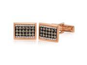 1.13 Ctw 14k Rose Gold White and Champagne Diamond Cuff Links
