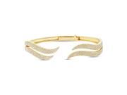 1.59 Ctw 14k Yellow Gold Diamond Pave Bangle Bracelet
