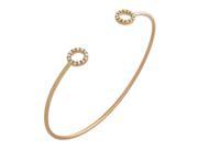 .925 Sterling Silver Rose Gold Plated Wire Bangle With 7mm CZ Eternity Circles