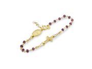 .925 Sterling Silver Gold Plated And Garnet Rosary Bracelet 7 1 Size 7