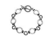 Sterling Silver Twisted Blade Silver Circle link Bracelet Size 9