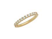 Sterling Silver Rose Gold Plated Eternity White CZ Stackable Band Ring Size 9