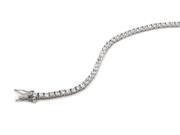 Sterling Silver 3mm Rhodium CZ Tennis Bracelet 7 Size 7.5