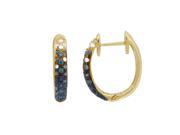 0.23 Ctw Diamond 14k Yellow Gold Sapphire Round Shape Womens Diamond Earrings