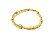 .925 Sterling Silver Two Tone Gold Rhodium Plated Italian Multiple Graduated Beads Bracelet
