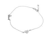 .925 Sterling Silver Rhodium Plated Love Heart Anklet