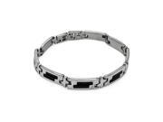 Stainless Steel Black Enamel Celtic Design Bracelet