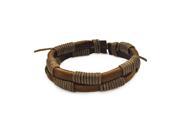 Stainless Steel Brown Leather Bracelet