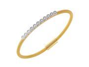 .925 Sterling Silver Gold Plated CZ Small Row Italian Bracelet