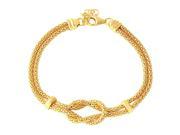 .925 Sterling Silver Gold Plated Knot and Bar Bracelet