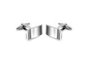 Stainless Steel Wave Rectangle Cufflinks