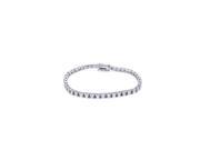 .925 Sterling Silver Rhodium Plated Clear CZ Tennis Bracelet
