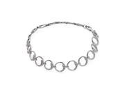 .925 Sterling Silver Rhodium Plated Open Circle Link Bracelet
