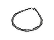 .925 Sterling Silver Black Rhodium Plated Net Wrap Italian Bracelet