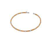 .925 Sterling Silver Rose Gold Rhodium Plated Thin Two Tone Bangle Bracelet