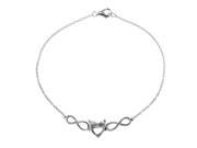 .925 Sterling Silver Rhodium Plated Personalized Infinity Heart Mounting Bracelet