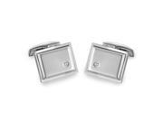Stainless Steel Square With CZ Cufflinks