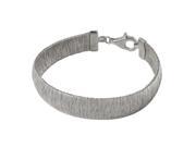 .925 Sterling Silver Rhodium Plated Wheat Thick Italian Bracelet