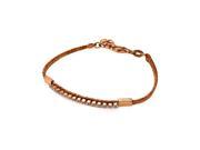 .925 Sterling Silver Rose Gold Plated Clear CZ Italian Bracelet