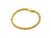 .925 Sterling Silver Gold Plated Thin Beaded Italian Bracelet