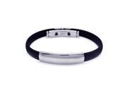 Stainless Steel ID Black Rubber Bracelet