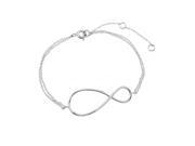 .925 Sterling Silver Rhodium Plated Exaggerated Infinity Sign Bracelet