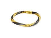.925 Sterling Silver Black Rhodium Gold Plated Multi Cable Italian Bracelet