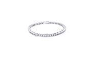 .925 Sterling Silver Rhodium Plated Clear CZ Bubble Tennis Bracelet