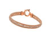 .925 Sterling Silver Rose Gold Plated Clear Multiple Small Square CZ Bracelet