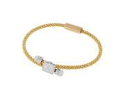 .925 Sterling Silver Rhodium Gold Plated Square Micro Pave Clear CZ Beaded Italian Bracelet