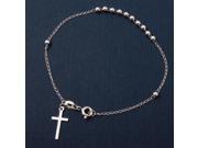 .925 Sterling Silver High Polished Rosary Bracelet 3mm