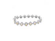 .925 Sterling Silver Rhodium Plated Multiple Yellow Round CZ Bracelet