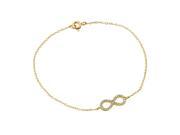 .925 Sterling Silver Gold Plated Infinity Clear CZ Bracelet