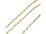 Stainless Steel Gold And Steel 2 Toned Bullet Chain 3mm
