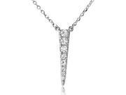 .925 Sterling Silver Rhodium Plated Dropped Ice Pick Necklace