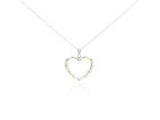 .925 Sterling Silver Yellow CZ Rhodium Plated Heart Pendant Necklace .925 Sterling Silver Yellow CZ Rhodium Plated Heart Pendant Necklace
