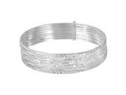 .925 Sterling Silver High Polished Diamond Cut Semanario Bangle Bracelet Size 65mm
