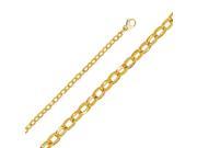 14K Yellow Gold 5mm Handmade Women s Chain Bracelet 7.5