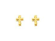 14k Yellow Cross Stud Earrings - Screw Back 14k Yellow Cross Stud Earrings - Screw Back