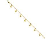 14K Yellow Gold Hanging Charm Women s Bracelet 7