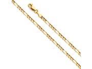 14K Yellow Gold 3.1mm Figaro 3 1 Concave Chain Necklace 20