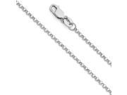 14K White Gold 1.6mm Classic Rolo Cable Chain Necklace 18