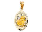 14K Tri-Color Gold DC Baptium Stamp Religious Pendant 14K Tri-Color Gold DC Baptium Stamp Religious Pendant