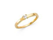 14K Yellow Gold CZ Engagement Ring