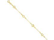 14K Yellow Gold Light Women s Chain Bracelet with Circle 7 1